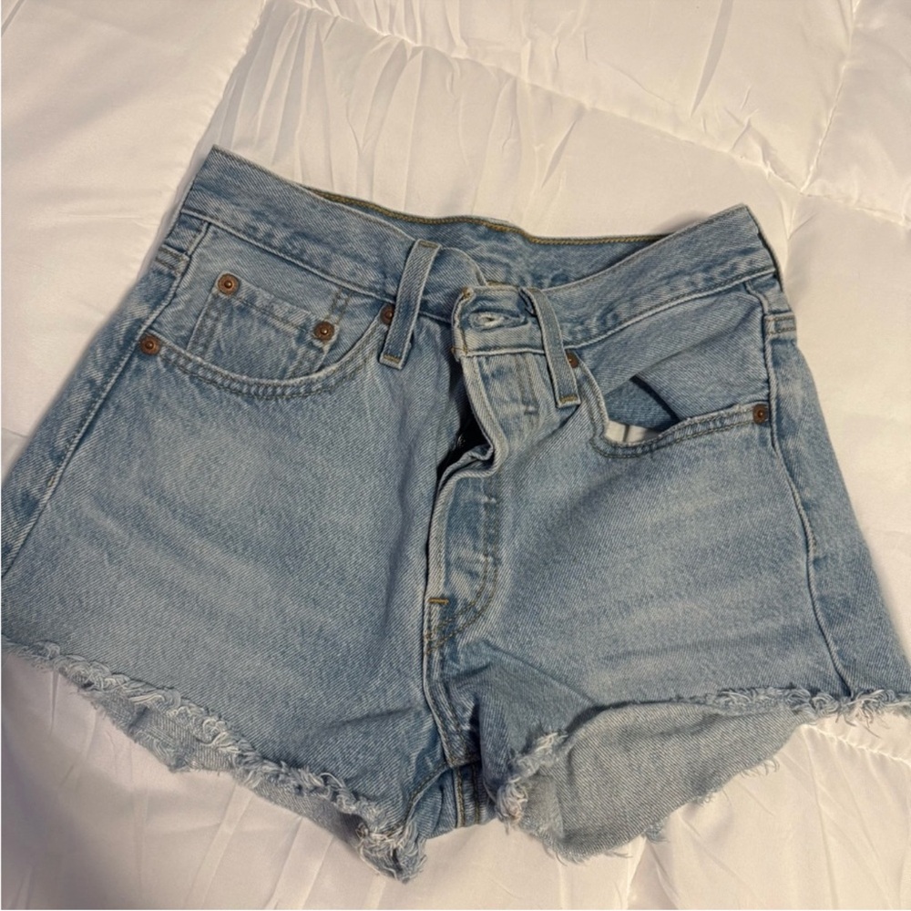 Levi's Sky Blue Denim Cutoffs